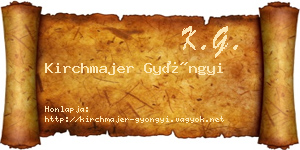 Kirchmajer Gyöngyi névjegykártya